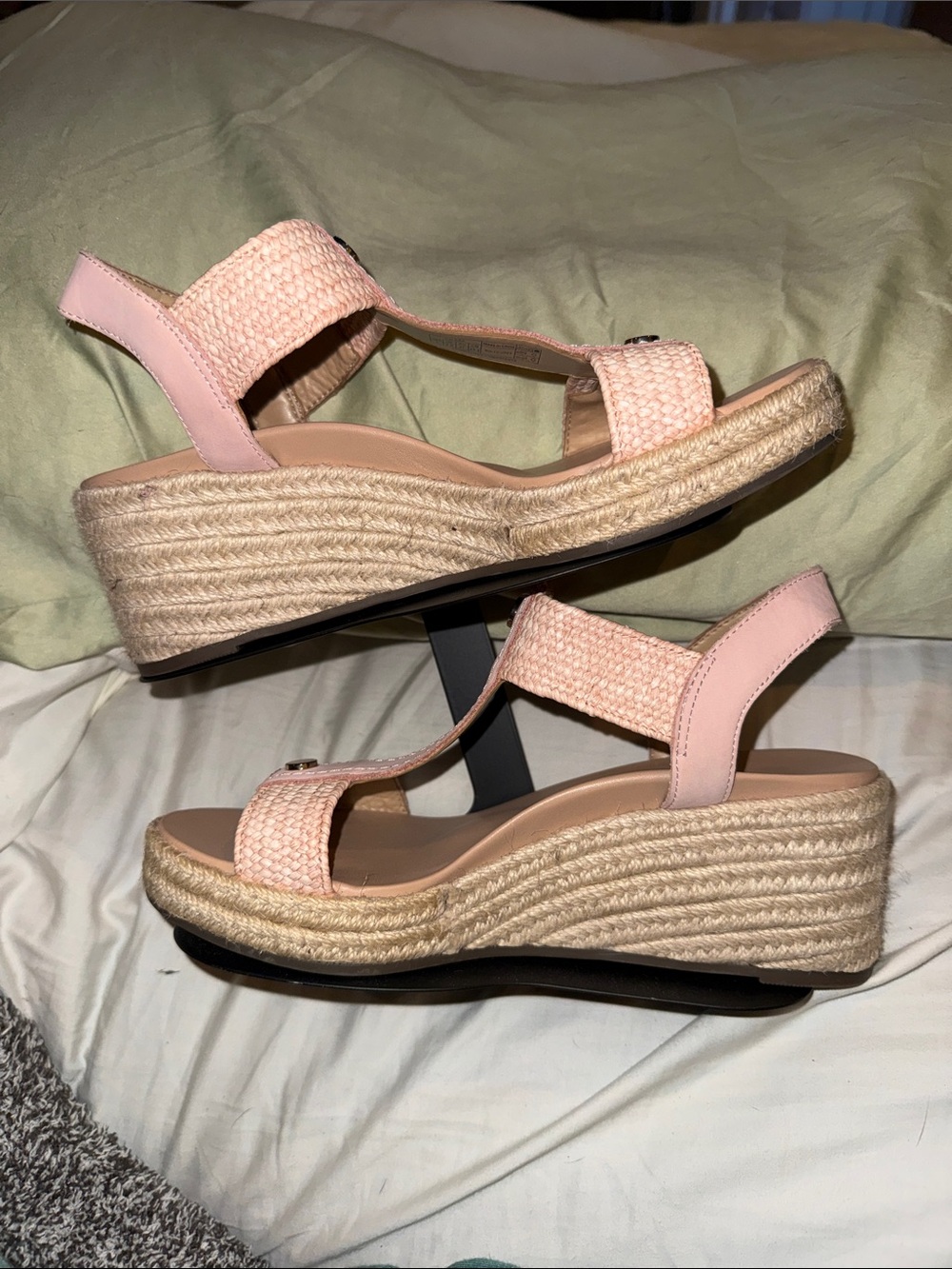 Vionic Pink Espadrille Wedge Sandals